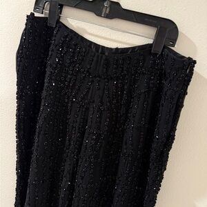 Chris Benz Women's Black Sequins Pants - Size‎ 2 fully beaded designer unique